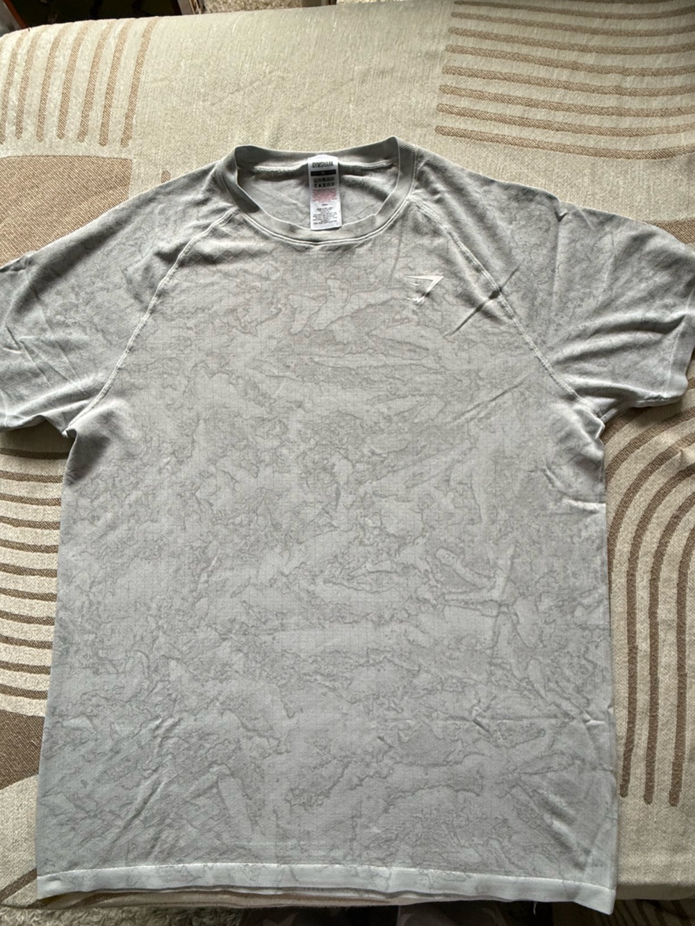 Gymshark Light Gray Marbled Short Sleeve Tee